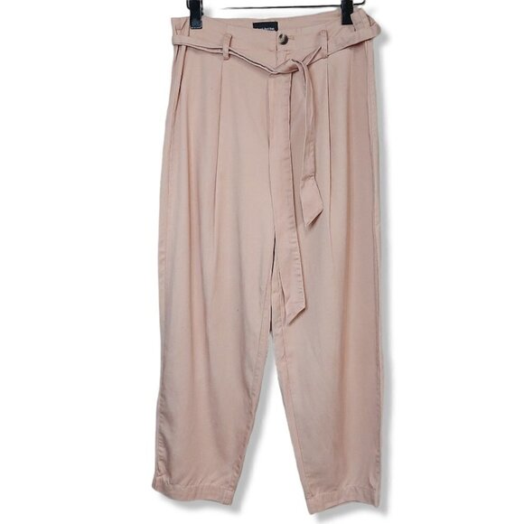 𝅺FRANK & Oak High-Waisted Blush Belted Trousers Size 6 - Picture 4 of 8
